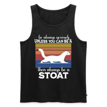 Ermine Saying - Men's Premium Organic Tank Top - black - Front - AI Model Male 178 light (178cm)