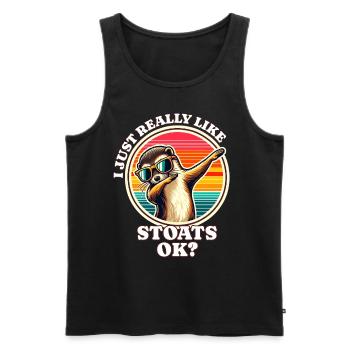 Ich Liebe Hermelin Spruch - Männer Premium Bio Tank Top - Schwarz - Vorne - AI Model Male 178 light (178cm)