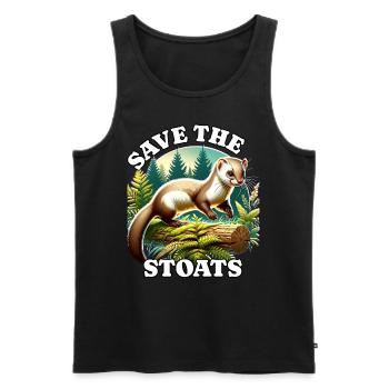 Save Ermine - Men's Premium Organic Tank Top - black - Front - AI Model Male 178 light (178cm)