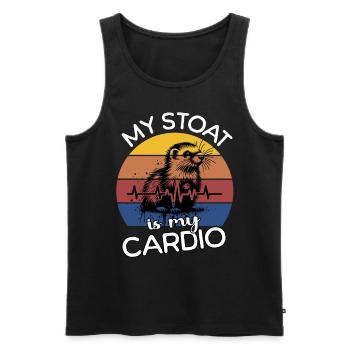 Ermine ECG Ermine Heart Line - Men's Premium Organic Tank Top - black - Front - AI Model Male 178 light (178cm)