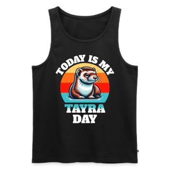 Marten sayings - Men's Premium Organic Tank Top - black - Front - AI Model Male 178 light (178cm)