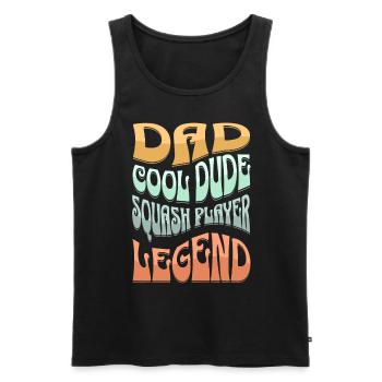 Papa Squashspieler - Männer Premium Bio Tank Top - Schwarz - Vorne - AI Model Male 178 light (178cm)