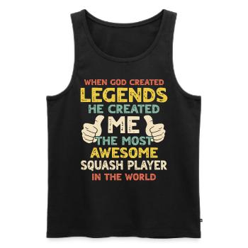Squash player - Men's Premium Organic Tank Top - black - Front - AI Model Male 178 light (178cm)