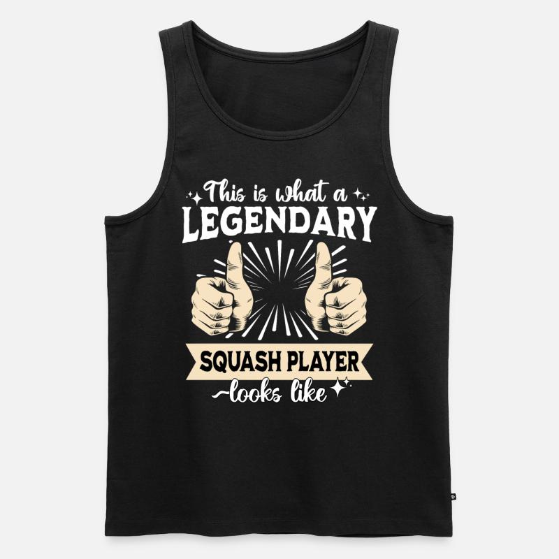 Legendärer Squashspieler - Männer Premium Bio Tank Top - Schwarz