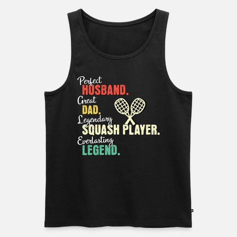 Squashspieler Papa - Männer Premium Bio Tank Top - Schwarz