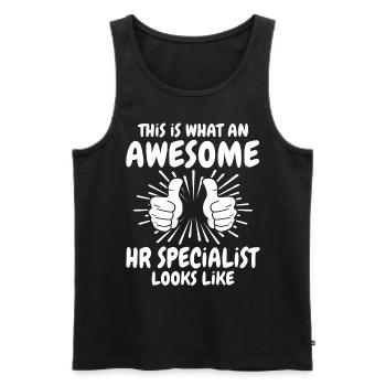HR Specialist - Men's Premium Organic Tank Top - black - Front - AI Model Male 178 light (178cm)