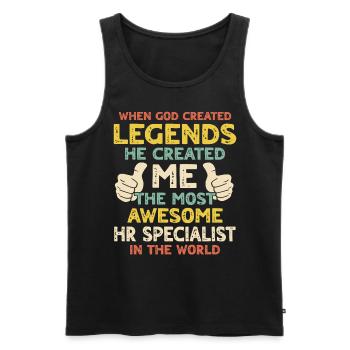 HR Specialist - Men's Premium Organic Tank Top - black - Front - AI Model Male 178 light (178cm)