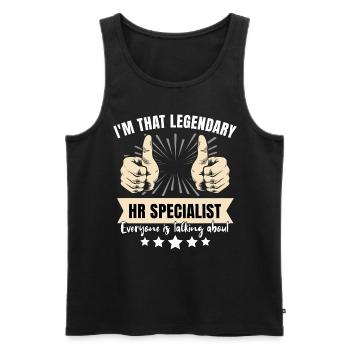 Spécialiste légendaire des ressources humaines - Débardeur bio Premium Homme - noir - Devant - AI Model Male 178 light (178cm)