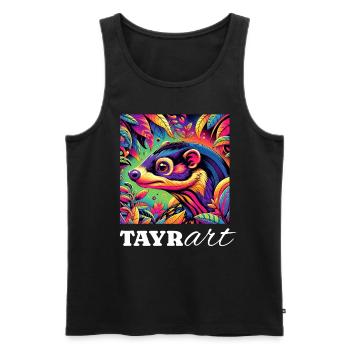 Marten - Men's Premium Organic Tank Top - black - Front - AI Model Male 178 light (178cm)