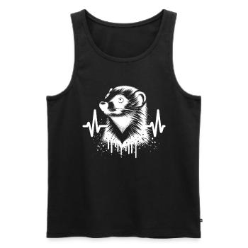 Marten Cardio - Men's Premium Organic Tank Top - black - Front - Michal (187cm)