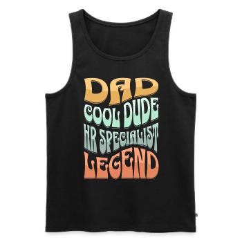 Papa HR Spezialist - Männer Premium Bio Tank Top - Schwarz - Vorne - Michal (187cm)