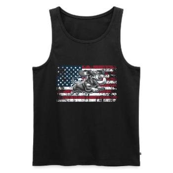Teckel États-Unis - Débardeur bio Premium Homme - noir - Devant - AI Model Male 178 light (178cm)