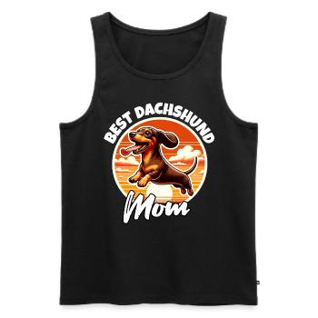 Maman teckel - Débardeur bio Premium Homme - noir - Devant - Michal (187cm)
