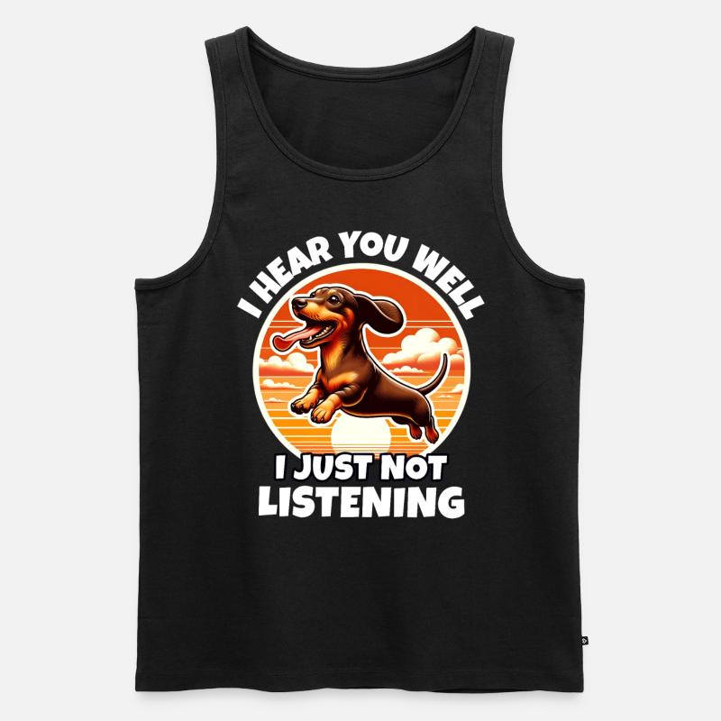 Dackel Sprüche - Männer Premium Bio Tank Top - Schwarz