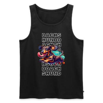 Dachshund - Männer Premium Bio Tank Top - Schwarz - Vorne - AI Model Male 178 light (178cm)