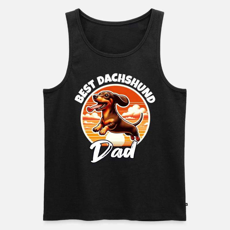 Dackel Papa - Männer Premium Bio Tank Top - Schwarz