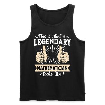 Mathématicien légendaire - Débardeur bio Premium Homme - noir - Devant - Michal (187cm)