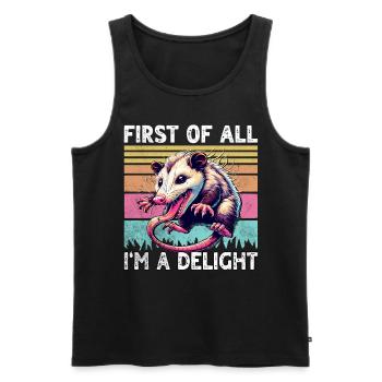 Opossum - Männer Premium Bio Tank Top - Schwarz - Vorne - AI Model Male 178 light (178cm)