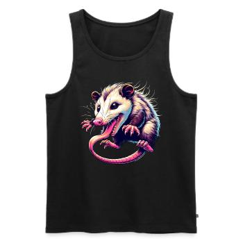 Opossum - Männer Premium Bio Tank Top - Schwarz - Vorne - AI Model Male 178 light (178cm)
