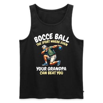 Drôle de dicton de boule de pétanque - Débardeur bio Premium Homme - noir - Devant - Michal (187cm)