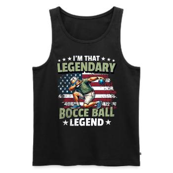 Bocce Ball Legende - Männer Premium Bio Tank Top - Schwarz - Vorne - AI Model Male 178 light (178cm)