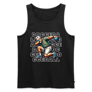 Boule de pétanque - Débardeur bio Premium Homme - noir - Devant - Michal (187cm)