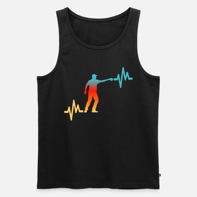 Petanque Herzlinie - Männer Premium Bio Tank Top - Schwarz