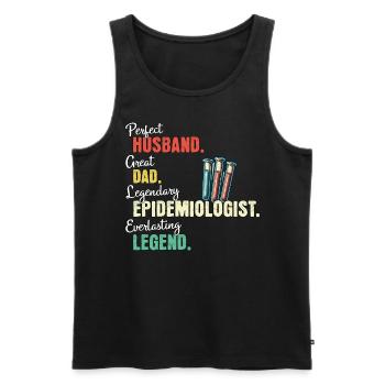 Epidemiologist Dad - Men's Premium Organic Tank Top - black - Front - Michal (187cm)