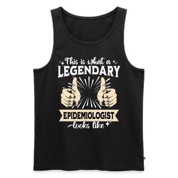 Legendary epidemiologist - Men's Premium Organic Tank Top - black - Front - Michal (187cm)