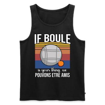 Drôle de dicton Boule - Débardeur bio Premium Homme - noir - Devant - AI Model Male 178 light (178cm)