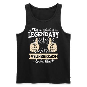 Legendärer Wellness Coach - Männer Premium Bio Tank Top - Schwarz - Vorne - AI Model Male 178 light (178cm)