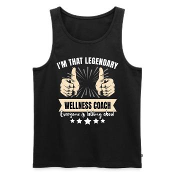 Legendärer Wellness Coach - Männer Premium Bio Tank Top - Schwarz - Vorne - AI Model Male 178 light (178cm)