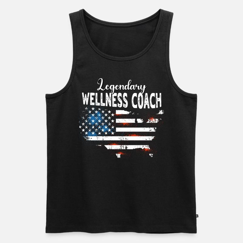 Wellness Coach US - Männer Premium Bio Tank Top - Schwarz