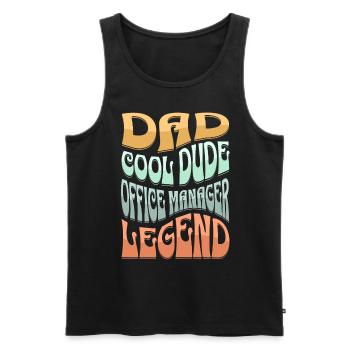 Dad Office Manager - Men's Premium Organic Tank Top - black - Front - Michal (187cm)