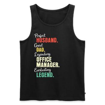 Büro Manager Papa - Männer Premium Bio Tank Top - Schwarz - Vorne - AI Model Male 178 light (178cm)