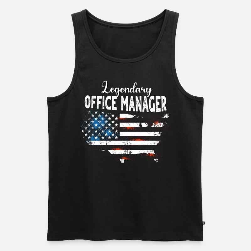 Büro Manager US - Männer Premium Bio Tank Top - Schwarz