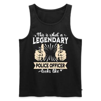 Policier légendaire - Débardeur bio Premium Homme - noir - Devant - Michal (187cm)