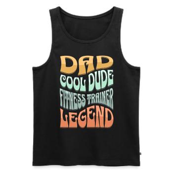 Entraîneur de fitness papa - Débardeur bio Premium Homme - noir - Devant - Michal (187cm)