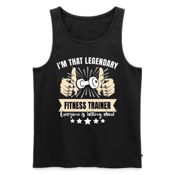 Entraîneur de fitness légendaire - Débardeur bio Premium Homme - noir - Devant - Michal (187cm)