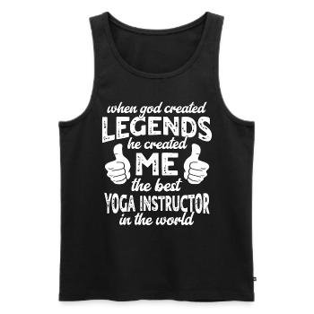 Bester Yogalehrer Legende - Männer Premium Bio Tank Top - Schwarz - Vorne - Michal (187cm)
