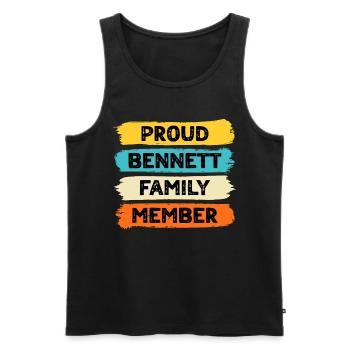 Proud Bennett - Men's Premium Organic Tank Top - black - Front - AI Model Male 178 light (178cm)