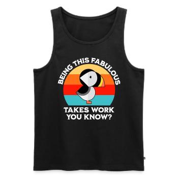 puffin saying - Men's Premium Organic Tank Top - black - Front - Michal (187cm)