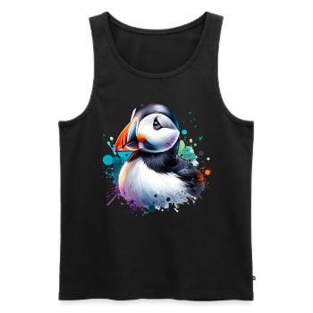 Papageientaucher - Männer Premium Bio Tank Top - Schwarz - Vorne - Michal (187cm)