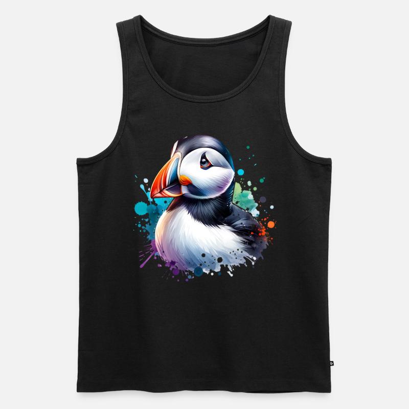 Papageientaucher - Männer Premium Bio Tank Top - Schwarz