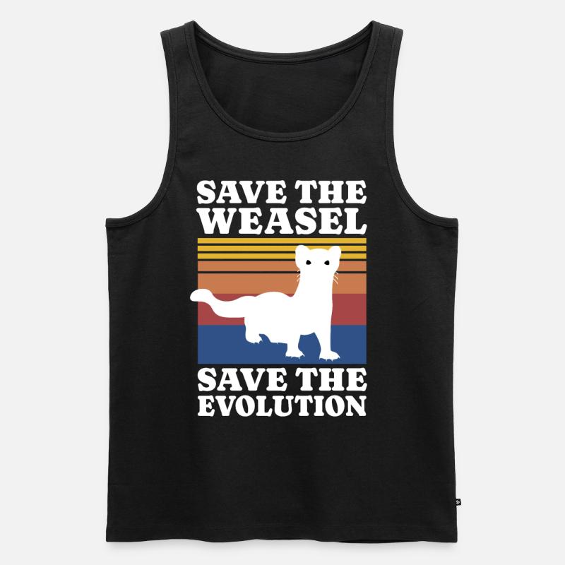 Save Weasel - Männer Premium Bio Tank Top - Schwarz