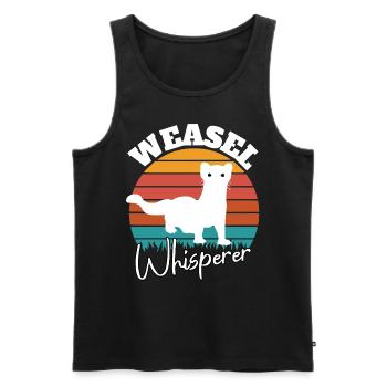 Weasel Whisperer - Men's Premium Organic Tank Top - black - Front - AI Model Male 178 light (178cm)