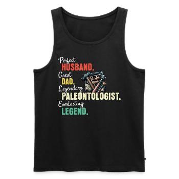 paleontologist dad - Men's Premium Organic Tank Top - black - Front - AI Model Male 178 light (178cm)