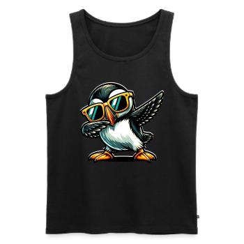 Dabbing Puffin Papageientaucher - Débardeur bio Premium Homme - noir - Devant - Michal (187cm)