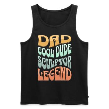 Papa Sculptor - Men's Premium Organic Tank Top - black - Front - Michal (187cm)