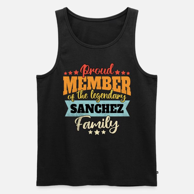 Name Sanchez - Männer Premium Bio Tank Top - Schwarz